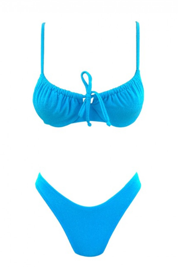 SKY BLUE RUCHED BIKINI